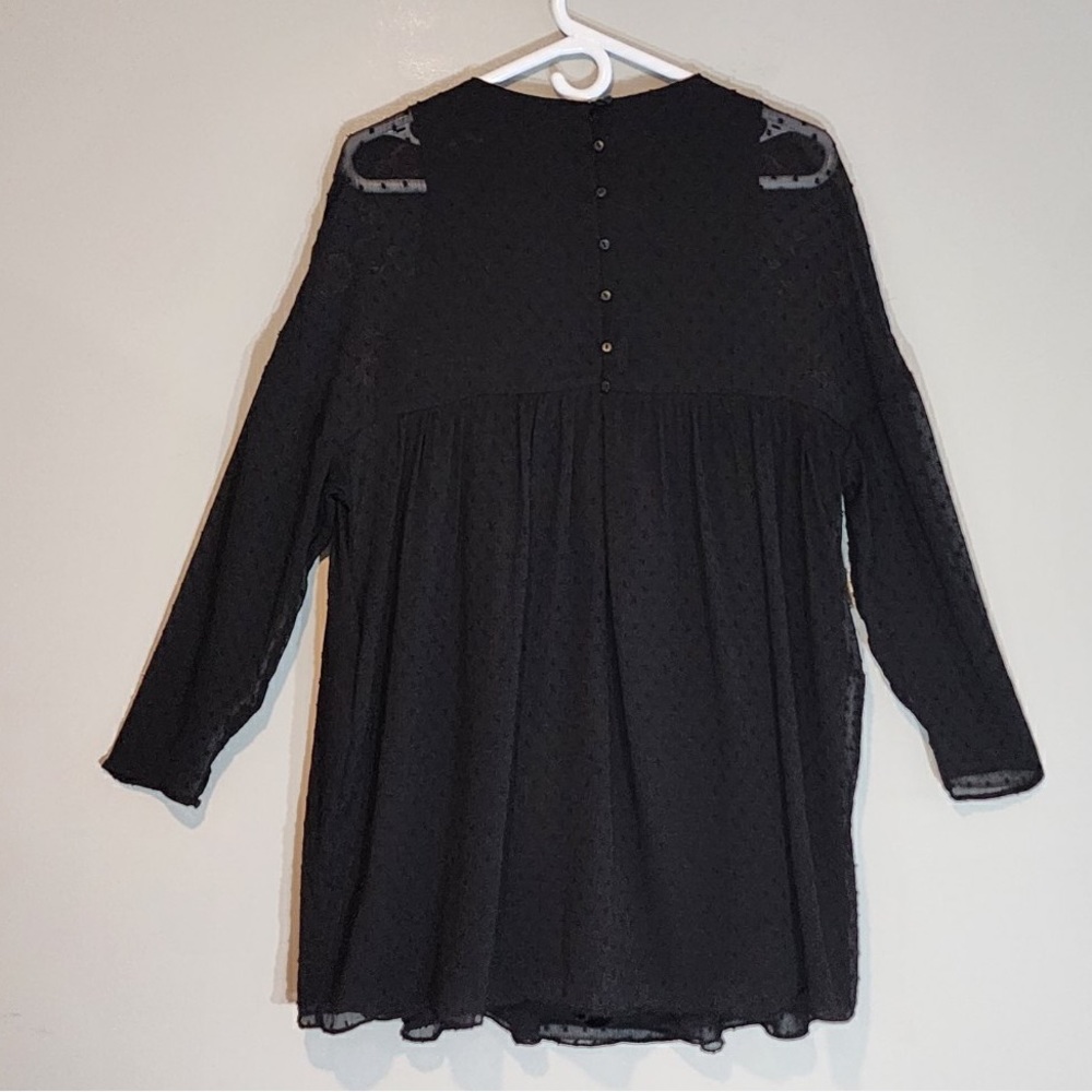 Zara Floral Embroidered Babydoll Mini Dress Size Small - Picture 6 of 8